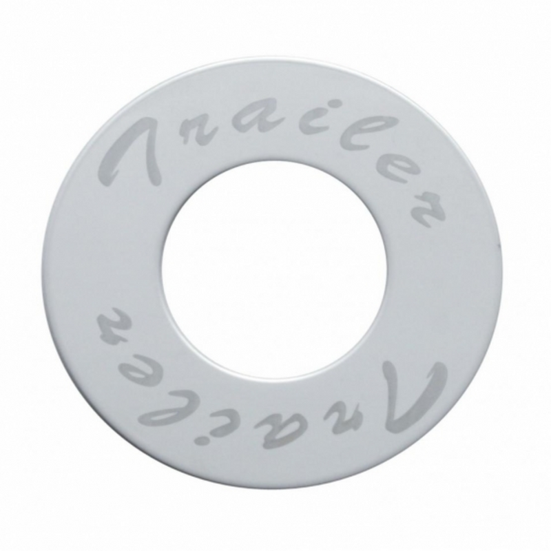 United Pacific "Trailer" Stainless Deluxe Air Valve Knob Plaque Only 23523