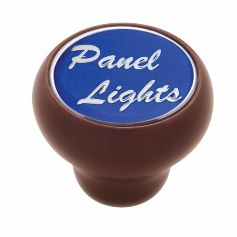 United Pacific "Panel Lights" Wood Deluxe Dash Knob Blue Glossy Sticker 23543