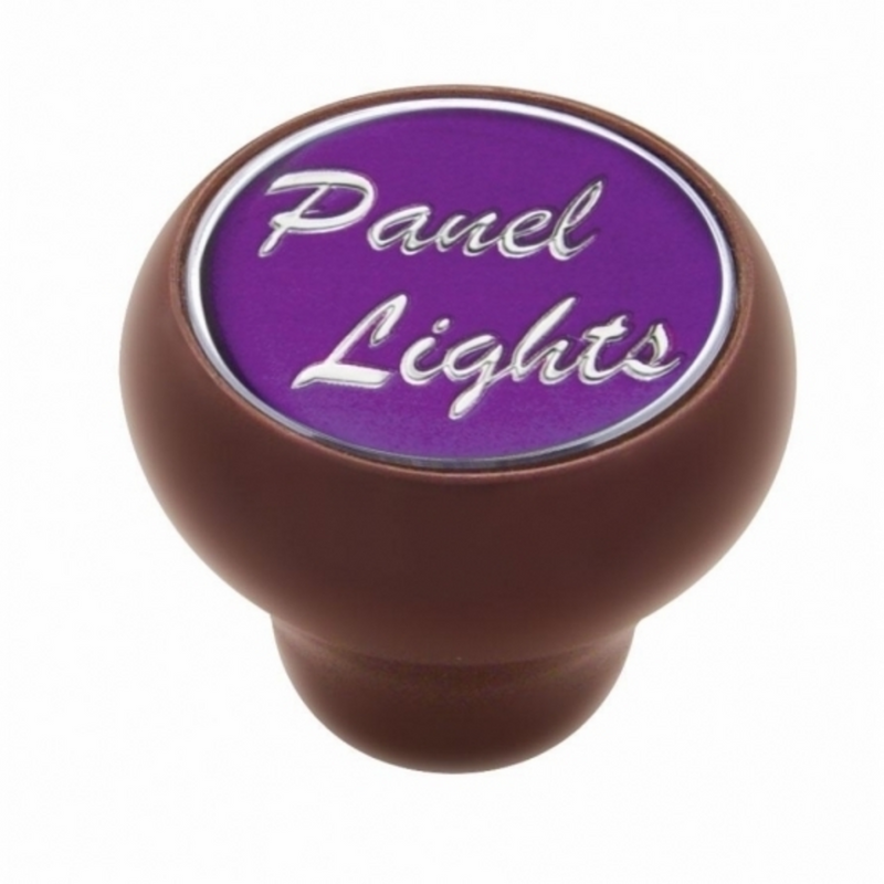 United Pacific "Panel Lights" Wood Deluxe Dash Knob Purple Glossy Sticker 23545
