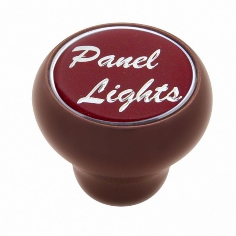 United Pacific "Panel Lights" Wood Deluxe Dash Knob Red Glossy Sticker 23546
