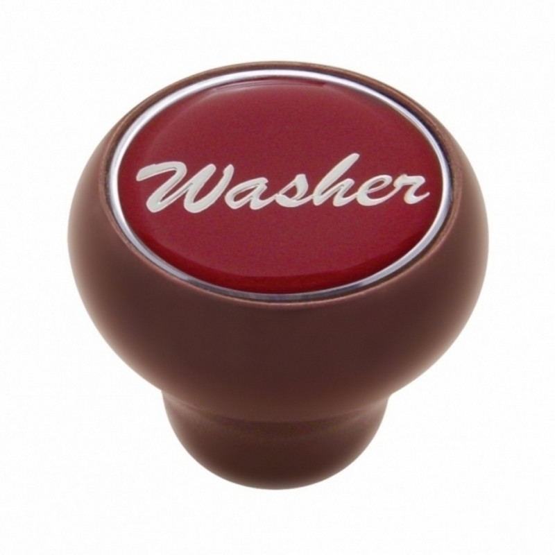 United Pacific "Washer" Wood Deluxe Dash Knob Red Glossy Sticker 23552