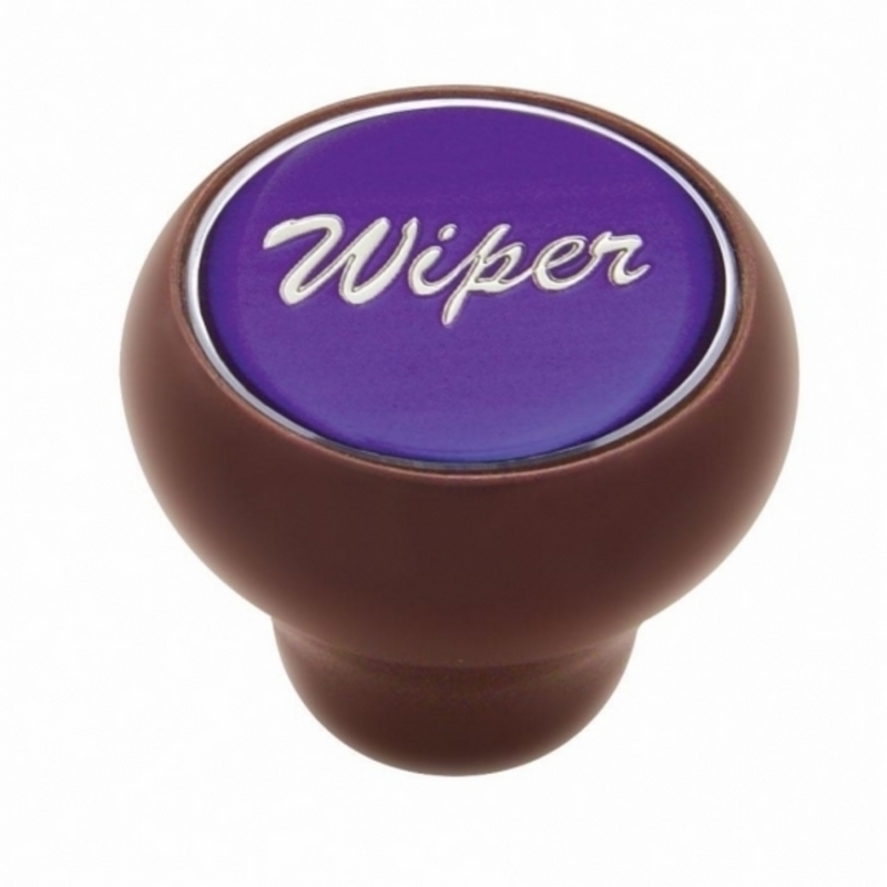 United Pacific "Wiper" Wood Deluxe Dash Knob Purple Glossy Sticker 23557