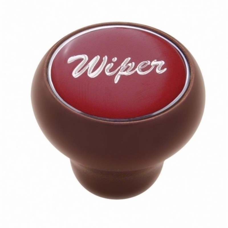 United Pacific "Wiper" Wood Deluxe Dash Knob Red Glossy Sticker 23558