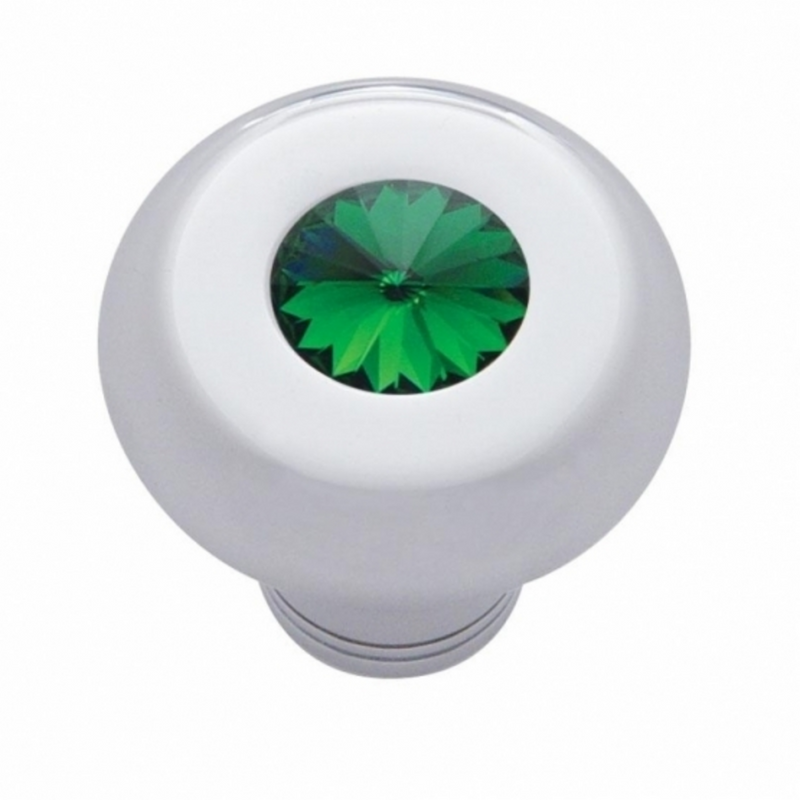 United Pacific Small Deluxe Dash Knob With Green Crystal 23585