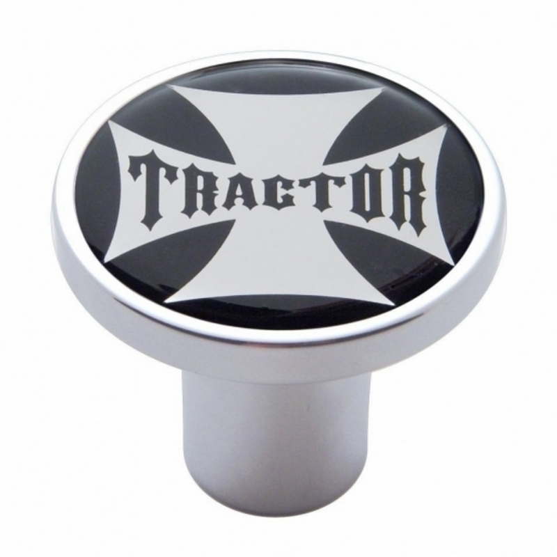 United Pacific "Tractor" Air Valve Knob Black Maltese Cross Sticker 23654
