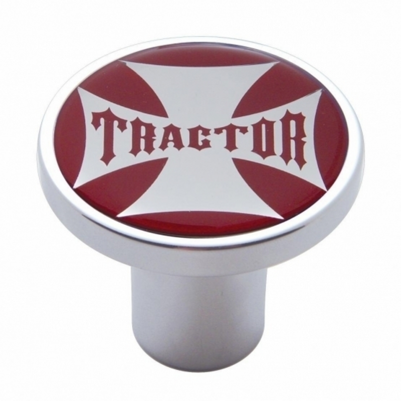 United Pacific "Tractor" Air Valve Knob Red Maltese Cross Sticker 23658