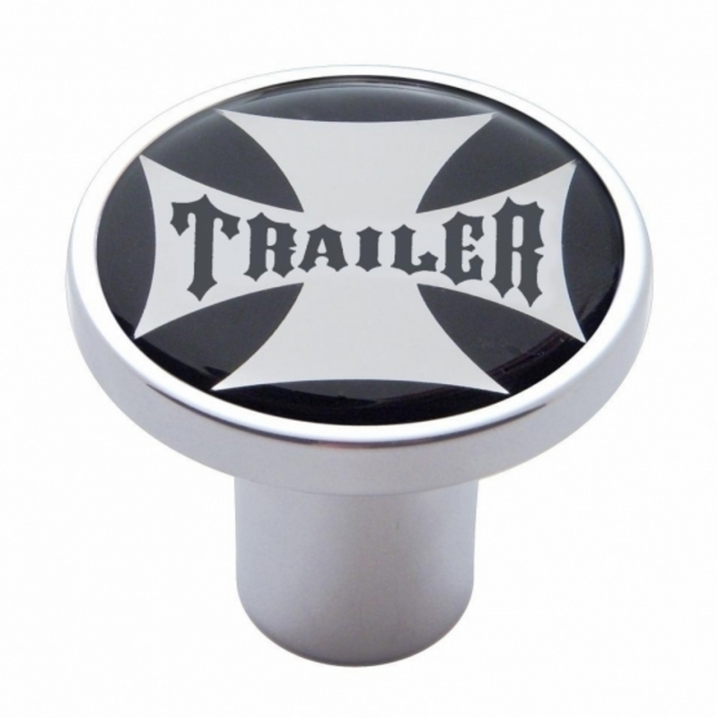 United Pacific "Trailer" Air Valve Knob Black Maltese Cross Sticker 23660