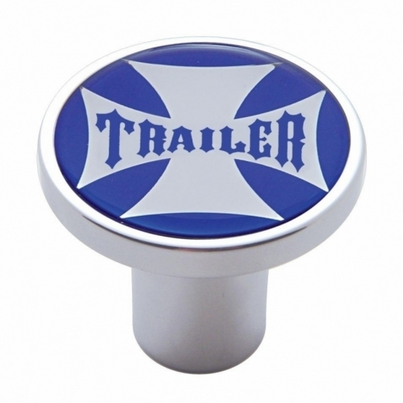United Pacific "Trailer" Air Valve Knob Blue Maltese Cross Sticker 23661