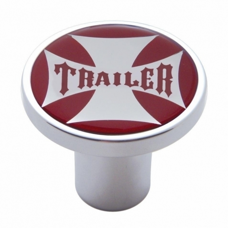 United Pacific "Trailer" Air Valve Knob Red Maltese Cross Sticker 23664