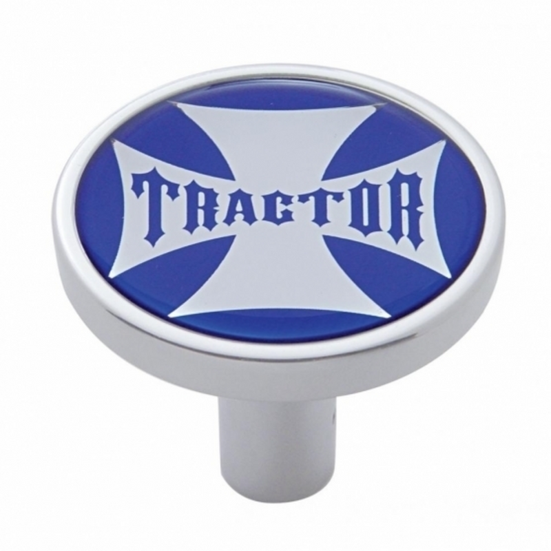 United Pacific "Tractor" Long Air Valve Knob Blue Maltese Cross Sticker 23670