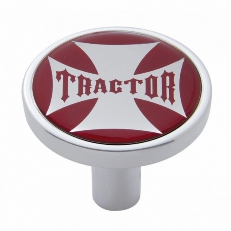 United Pacific "Tractor" Long Air Valve Knob Red Maltese Cross Sticker 23673