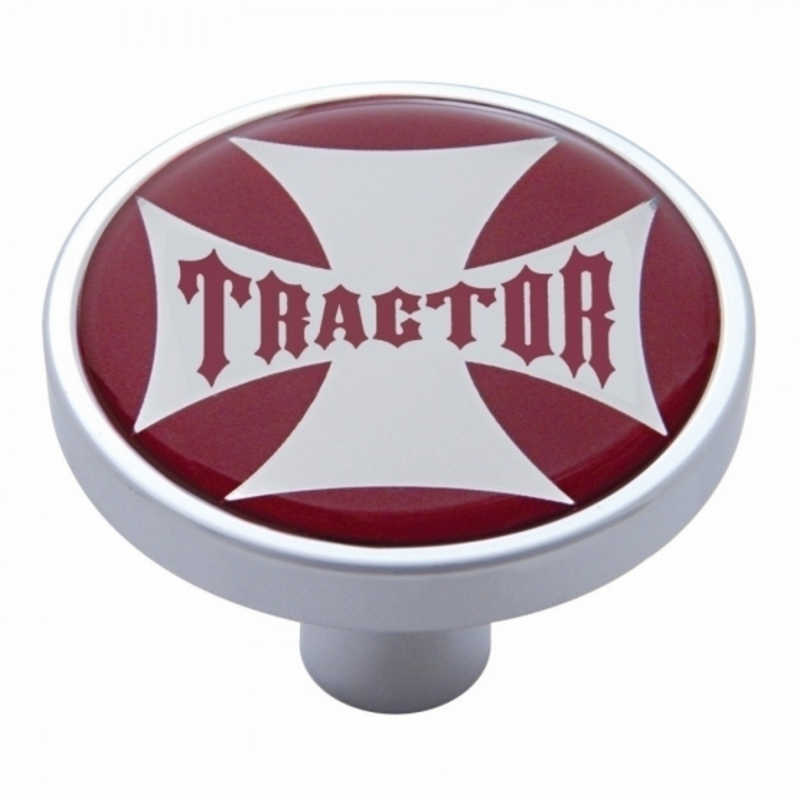 United Pacific "Tractor" Short Air Valve Knob Red Maltese Cross Sticker 23685