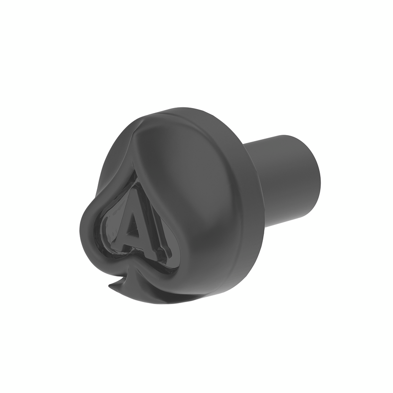 United Pacific Ace Of Spades Air Valve Knob Matte Black With Gloss Black Inlay 23703