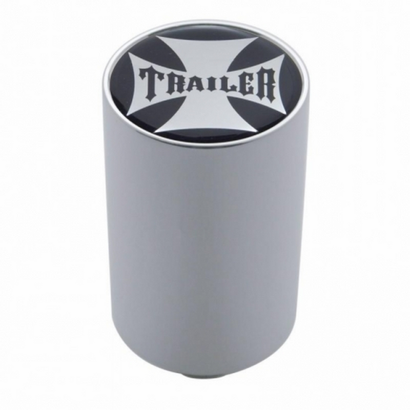 United Pacific "Trailer" 3" Air Valve Knob Black Maltese Cross Sticker 23718