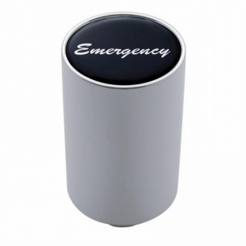 United Pacific "Emergency" 3" Air Valve Knob Black Glossy Sticker 23736