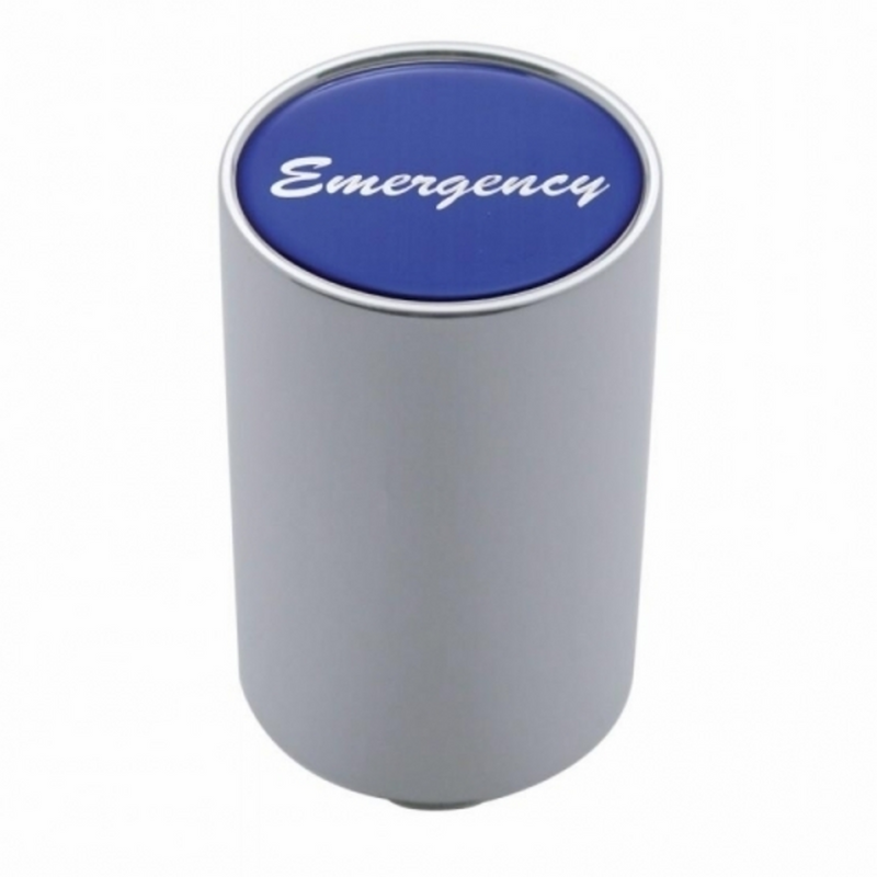 United Pacific "Emergency" 3" Air Valve Knob Blue Glossy Sticker 23737