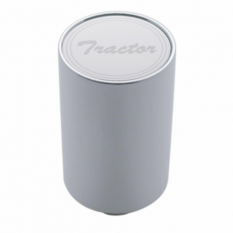 United Pacific "Tractor" 3" Air Valve Knob Stainless Plaque With Cursive Script 23760