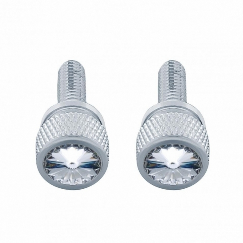 United Pacific 3/4" Short M6 Dash Screw With Crystal For Kenworth Clear Crystal (2-Pack) 23813P