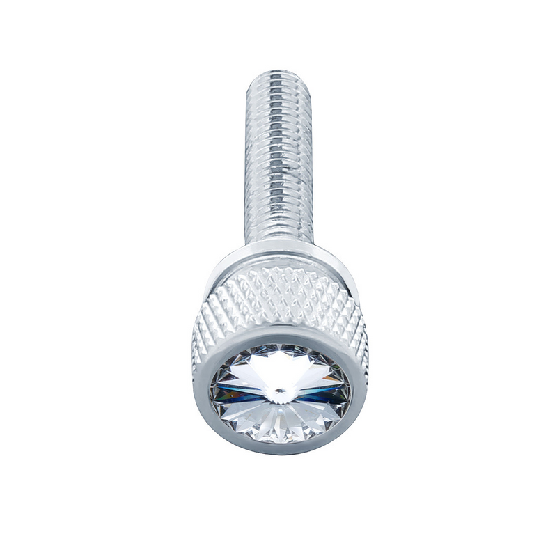 United Pacific 1-3/16" Long M6-1.0 Dash Screw With Crystal For Kenworth Clear Crystal(12-Pack) 23820