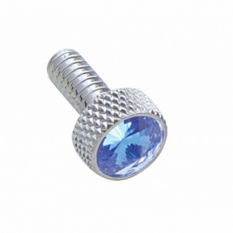United Pacific Small Dash Screw With Blue Crystal For Peterbilt (2-Pack) 23832
