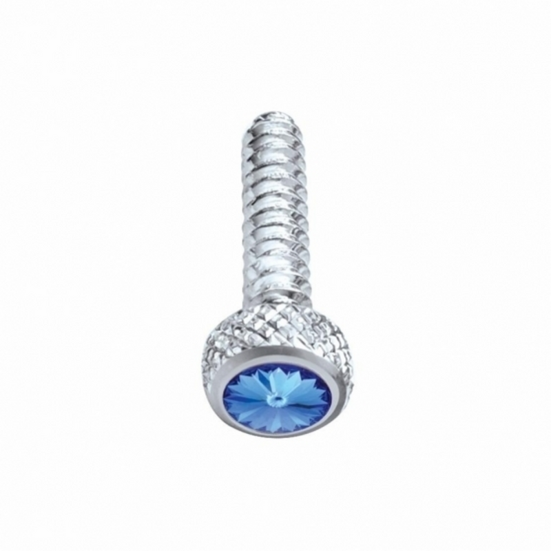 United Pacific Chrome Short Dash Screw For Freightliner With Blue Crystal (Bulk) 23839B