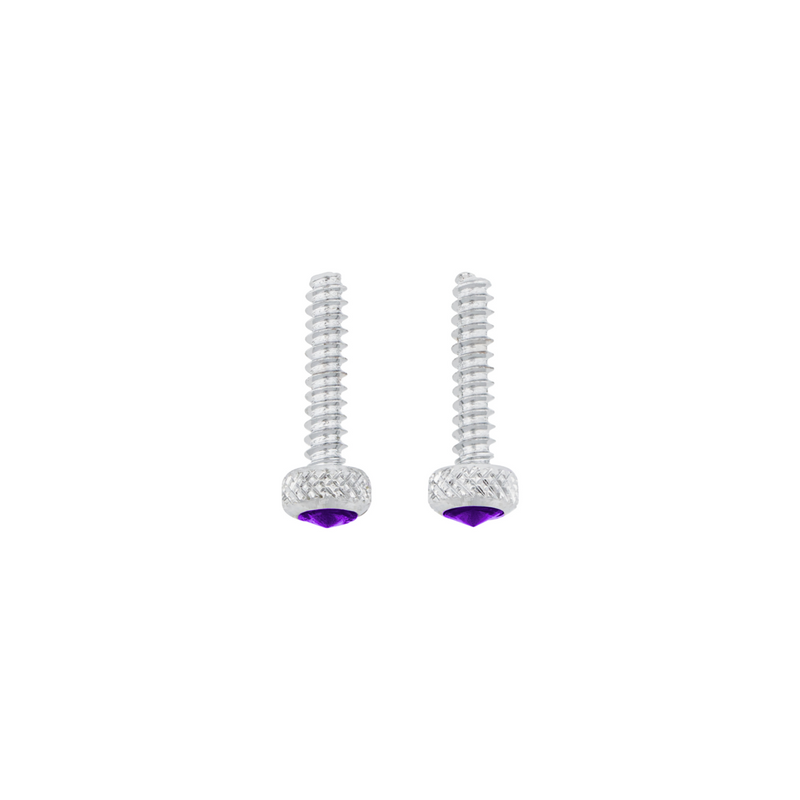 United Pacific Chrome Short Dash Screw For Freightliner With Purple Crystal (2-Pack) 23842