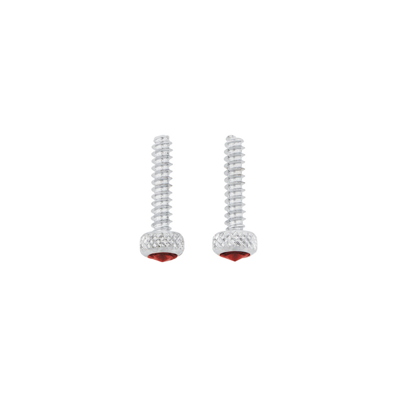 United Pacific Chrome Short Dash Screw For Freightliner With Red Crystal (2-Pack) 23843