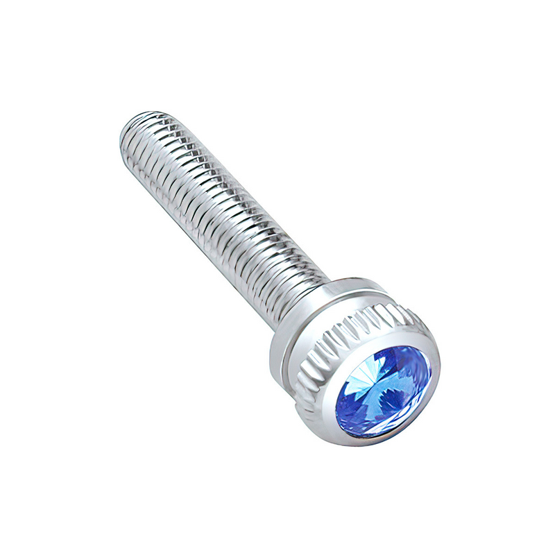 United Pacific M5-0.8 Dash Screw With Color Crystal For Kenworth Blue Crystal (6-Pack) 23866