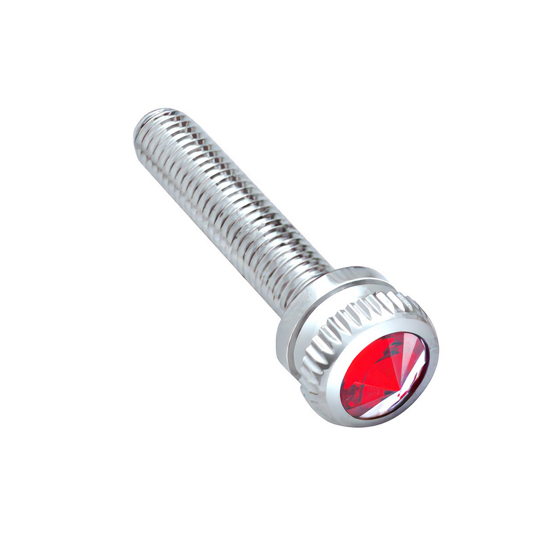 United Pacific M5-0.8 Dash Screw With Color Crystal For Kenworth Red Crystal (6-Pack) 23870
