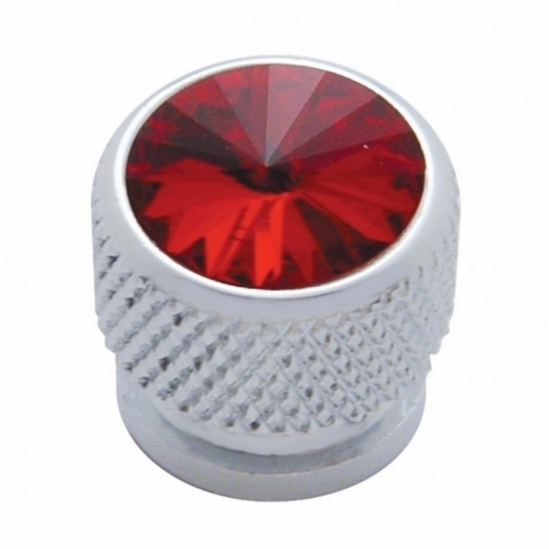 United Pacific Chrome Bolt Head With Red Crystal (Card of 4) 23912