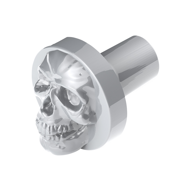 United Pacific Skull Air Valve Knob Liquid Silver 23925
