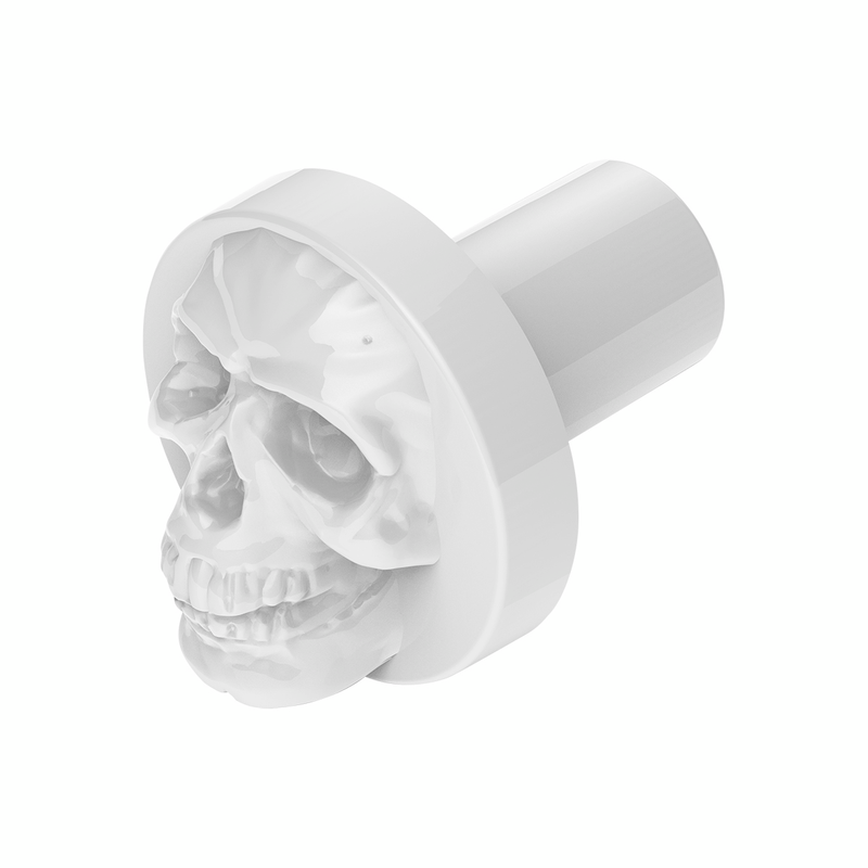 United Pacific Skull Air Valve Knob Pearl White 23926