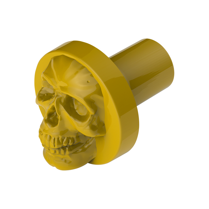 United Pacific Skull Air Valve Knob Electric Yellow 23927