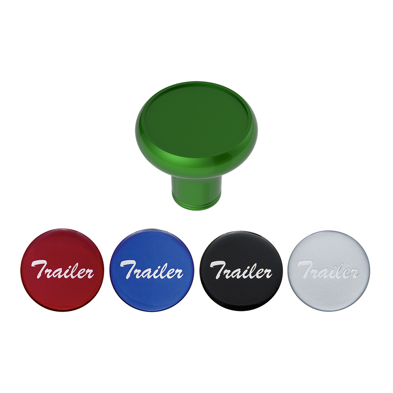 United Pacific Deluxe Aluminum Screw-On Air Valve Knob With Multi-Color Glossy Trailer Sticker Emerald Green 23937