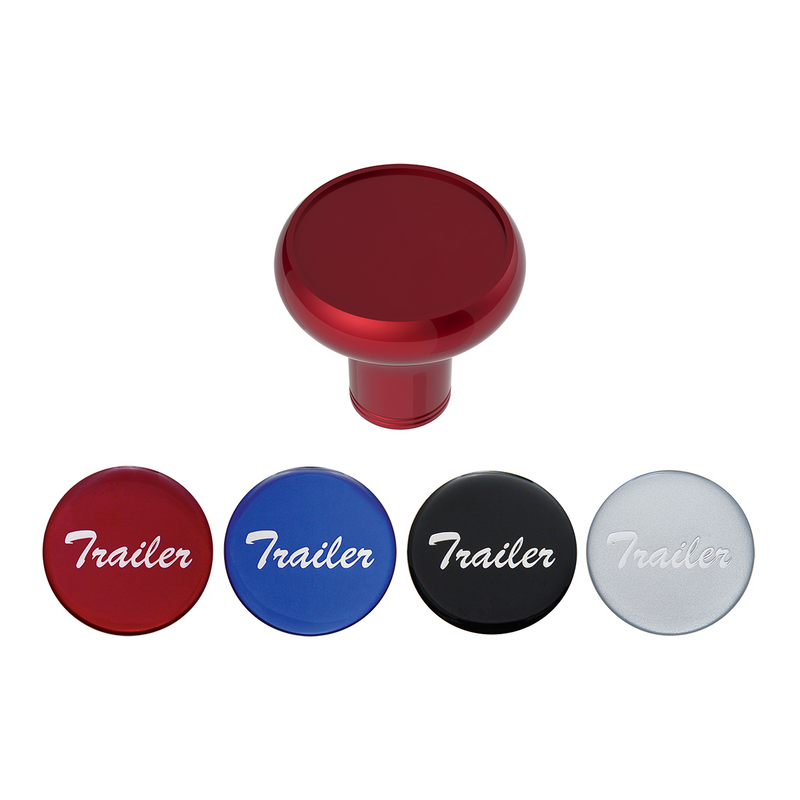 United Pacific Deluxe Aluminum Screw-On Air Valve Knob With Multi-Color Glossy Trailer Sticker Candy Red 23938