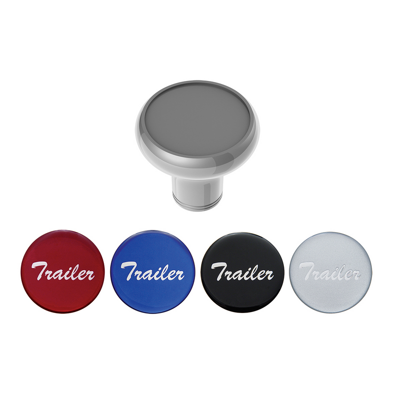 United Pacific Deluxe Aluminum Screw-On Air Valve Knob With Multi-Color Glossy Trailer Sticker Liquid Silver 23939