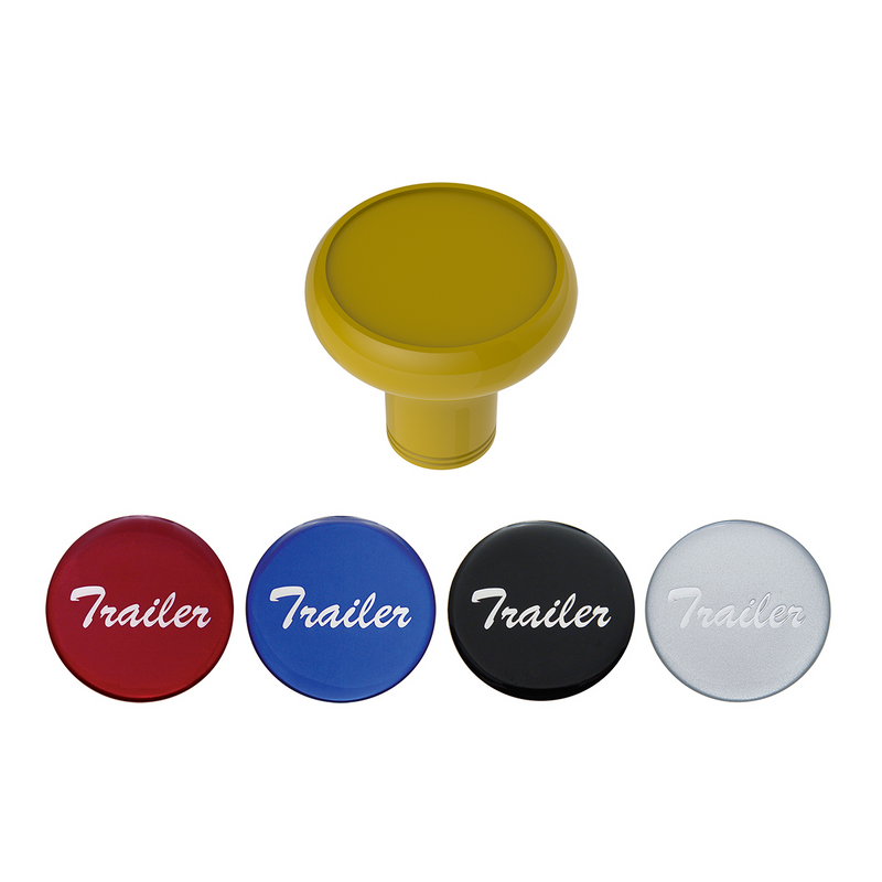 United Pacific Deluxe Aluminum Screw-On Air Valve Knob With Multi-Color Glossy Trailer Sticker Electric Yellow 23941
