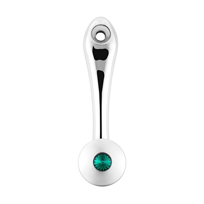 United Pacific Chrome Die-Cast Window Crank With 16-Spline 7/16 OD Adapter Green Crystal 24018