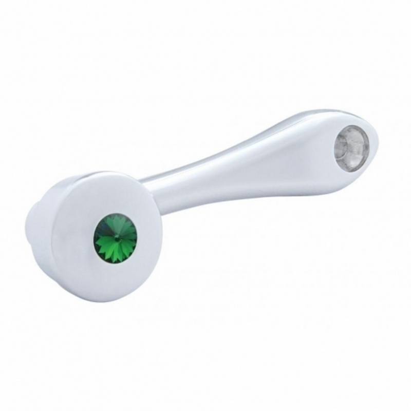 United Pacific Chrome Die-Cast Window Crank With 3/8 Square Adapter Green Crystal 24025