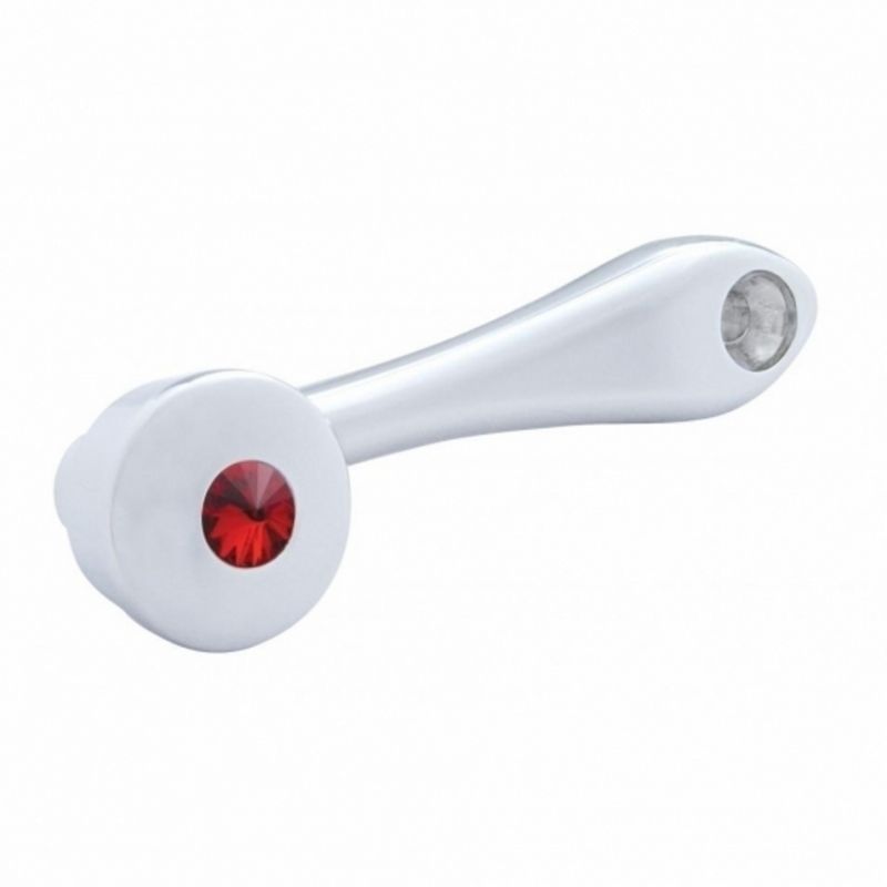 United Pacific Chrome Die-Cast Window Crank With 3/8 Square Adapter Red Crystal 24027