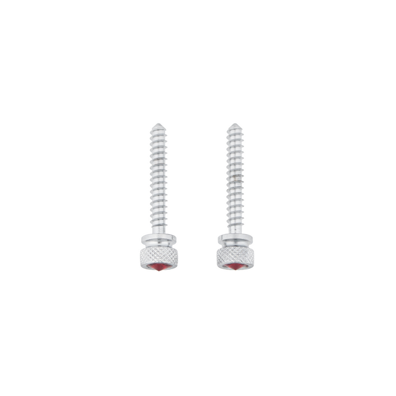 United Pacific Chrome Long Dash Screw With Red Crystal For Freightliner (2-Pack) 24056