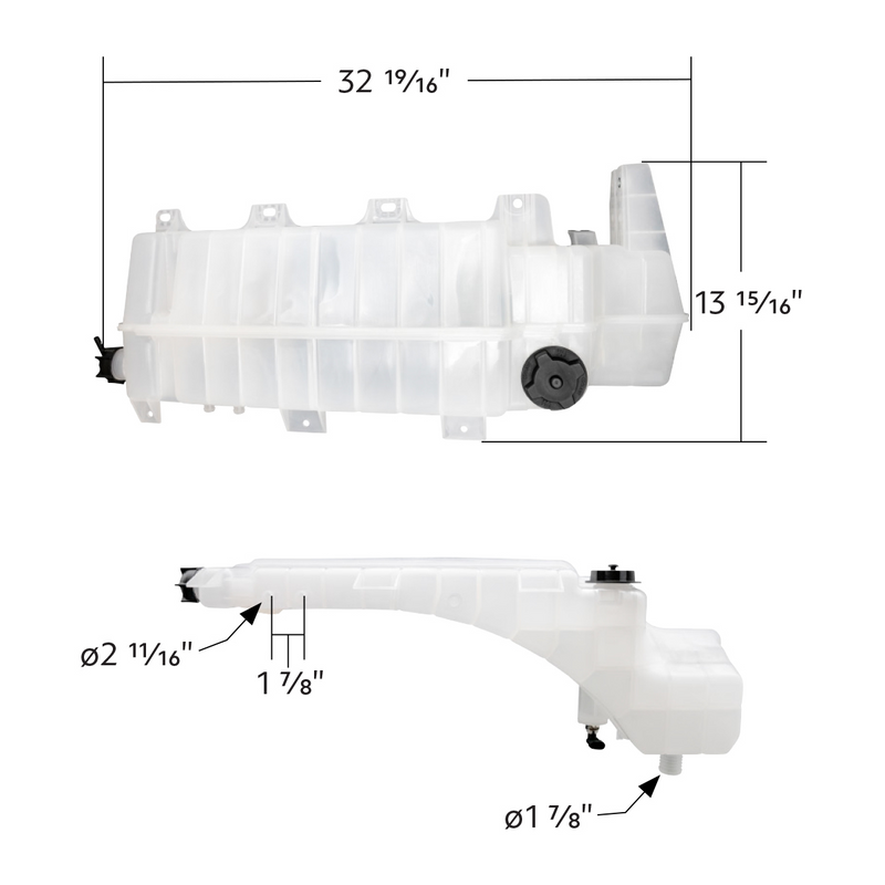 United Pacific Pressurized Coolant Reservoir & Coolant Level Sensor For 2008-2017 Volvo VNL/VNM 26003