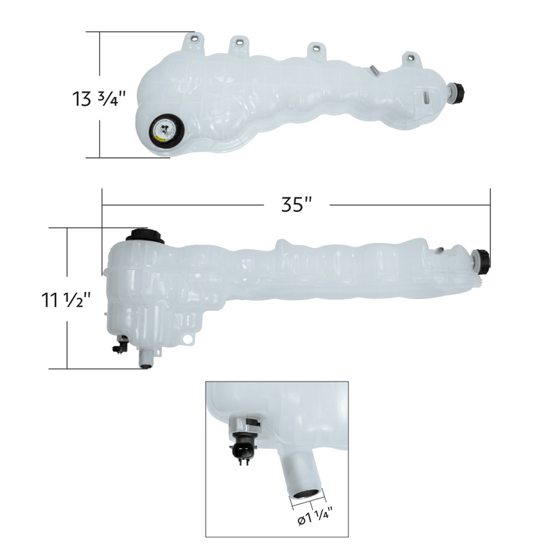 United Pacific Pressurized Coolant Reservoir & Coolant Level Sensor For 2018-2026 Freightliner Cascadia 26009