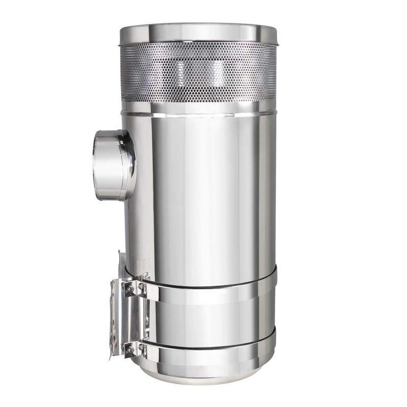 United Pacific 15" Stainless Air Cleaner Kit With Brackets For Peterbilt 28205