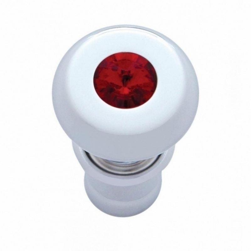 United Pacific Chrome Deluxe Cigarette Lighter With Red Crystal 28484