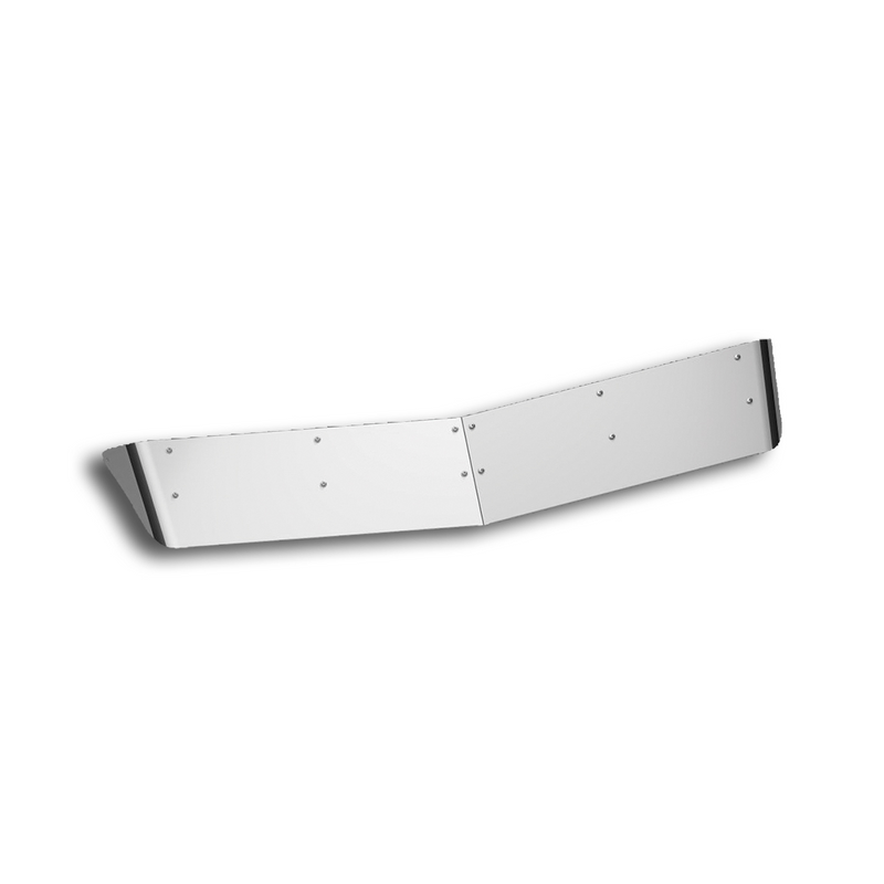 United Pacific 10" Stainless Drop Style Sunvisor For 2007-2024 Kenworth Aerocab With Curved Glass & B-Cab 29102