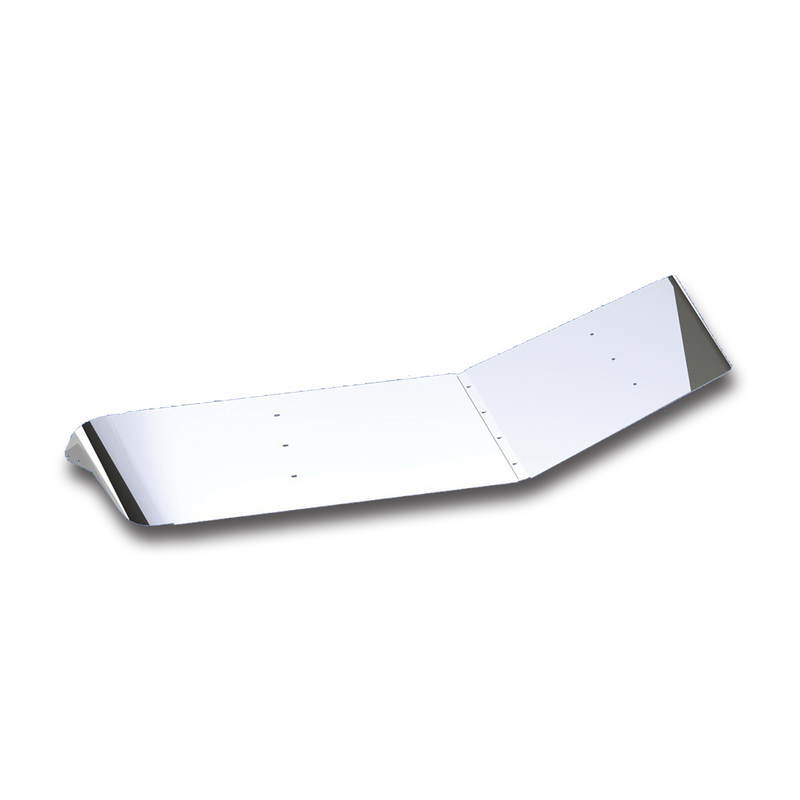 United Pacific 12" Stainless Extended Style Sunvisor For 2005+ Peterbilt 379/388/389/367 With Low Roof Standard Cab 29128