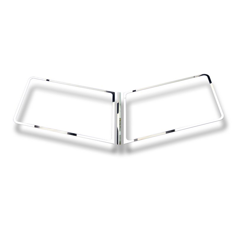 United Pacific Stainless 3 PC. Windshield Trim For 1987+ Peterbilt 379/386/388/389 29130