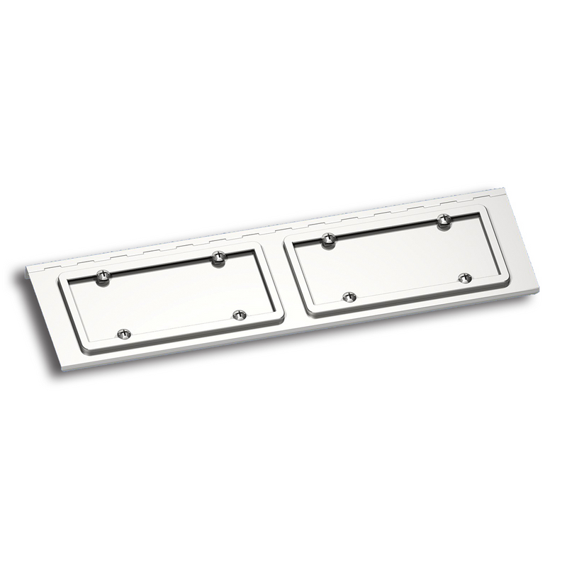 United Pacific Stainless Dual License Plate / Swing Plate For All Peterbilt Models 29131