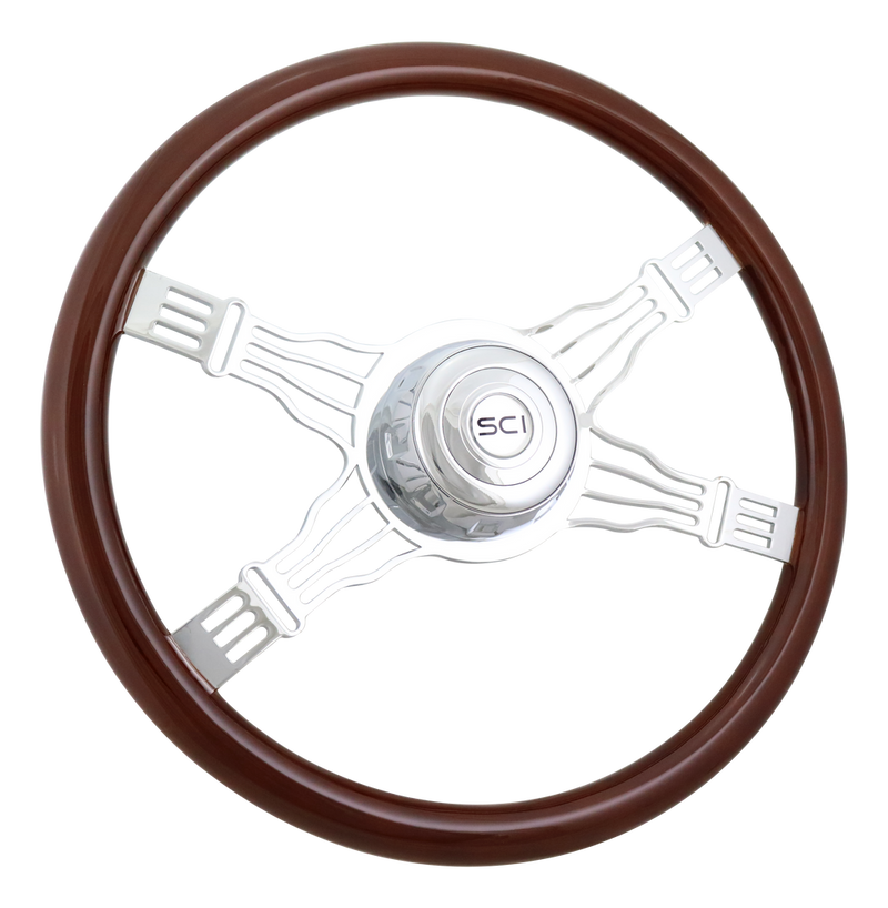 Steering Creations 18" Mahogany Rim Steering Wheel- Voltage 4